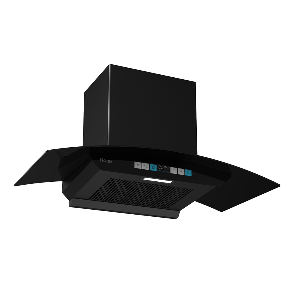 Haier Colour User Interface with 1700 m&sup3;h Suction Power Heat Auto Clean Filterless Chimney